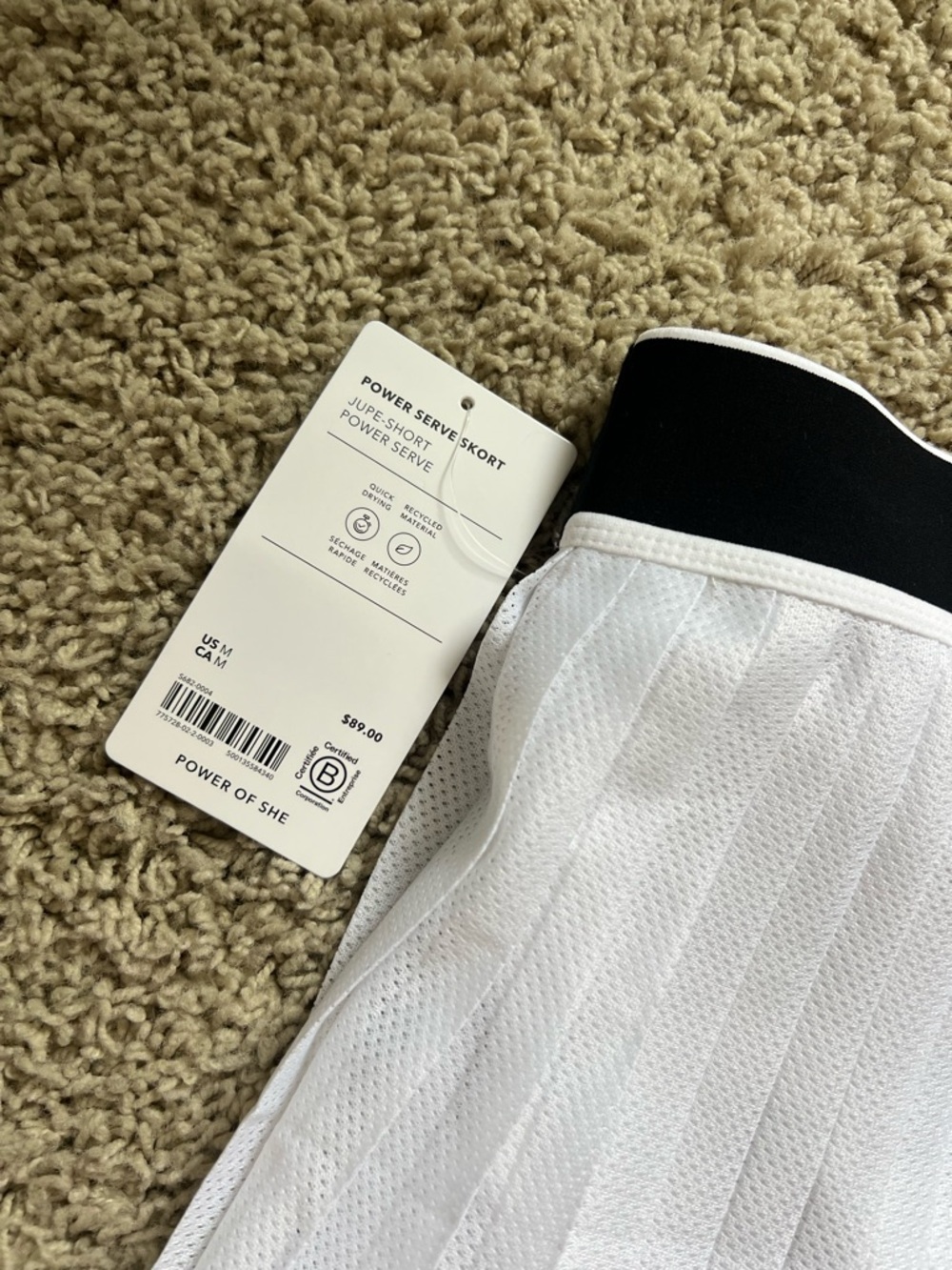Athleta White Pleated Skirt with Black Waistband - Picture 5 of 7
